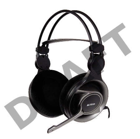 Наушники A4Tech HS-100, черные {Гарнитура, мониторные, 20 - 20000Гц, длина шнура 2м}