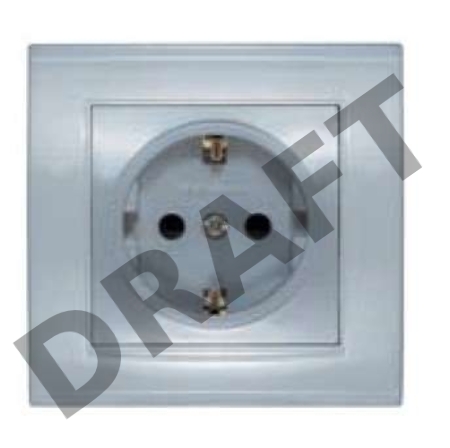 Розетка 1-м СП Бриллиант защ. шторки с заземл. серебр. UNIVersal 7949889