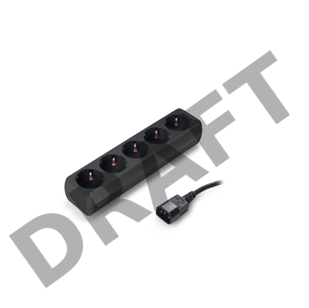 Сетевой удлинитель для ИБП ExeGate EX221201RUS SPU-5-1.2B (5 розеток, 1.2м, UPS вилка IEC320-C14, черный)