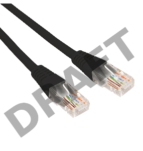 Патч-корд U/UTP, CAT 5e, RJ45-RJ45, 26AWG, ZH нг(А)-HF, черный, 0,5м  REXANT