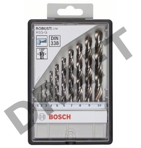 Набор сверл BOSCH Robust Line HSS-G 10 шт. (2.607.010.535)  металл, 1-10мм, 10шт.