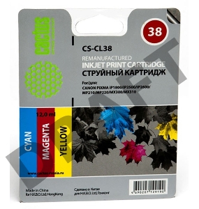 Картридж струйный Cactus CS-CL38 цветной для Canon PIXMA iP1800/iP2500/iP2600 MP210 (9ml)
