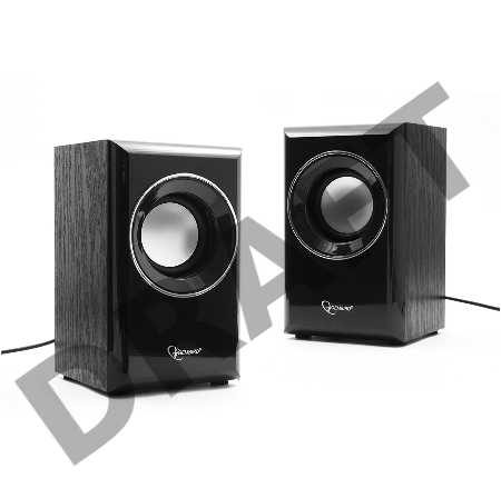 Колонки Gembird SPK-204, черный МДФ,2х3 Вт, регулятор громкости, USB