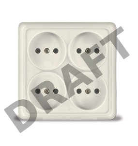 Розетка 4-м ОП Олимп без заземл. квадрат беж. UNIVersal 1170