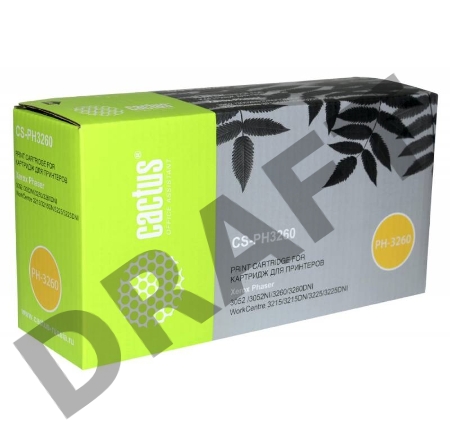 Тонер Картридж Cactus CS-PH3260 106R02778 черный для Xerox Phaser 3052/3052NI/3260 (3000стр.)