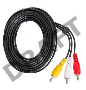 Кабель соединительный аудио-видео Buro 3хRCA (m)/3хRCA (m) 5м. черный (BAAC027-5)