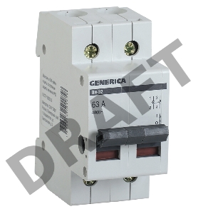 Выключатель нагрузки Iek MNV15-2-063 (мини-рубильник) ВН-32 2Р 63А GENERICA