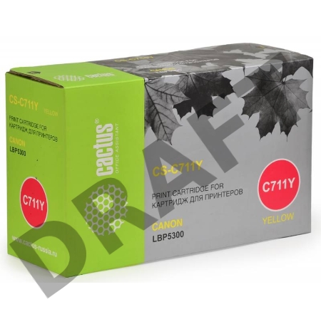 Тонер Картридж Cactus CS-C711Y желтый для Canon LBP5300 (6000стр.)