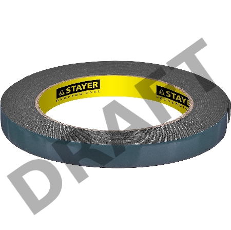 Двухсторонняя клейкая лента на вспененной основе, STAYER Professional 12233-12-05, черная, 12мм х 5м