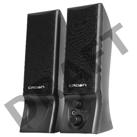 Колонки CROWN CMS-602 (USB, 6W; управление громкостью, разъём для наушников, кнопка включения, Длина кабеля между колонками 1м;Длина аудио-кабеля и питания 2м.)