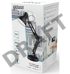 Светильник Gauss GT0022 настольный на струбцине/основание E27 черный 60Вт