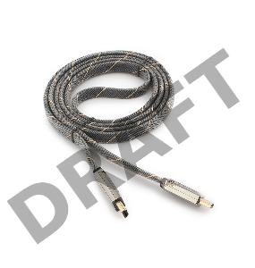 Кабель HDMI Cablexpert, серия Platinum, 1 м, v2.0, M/M, плоский, позол.разъемы, металлический корпус, нейлоновая оплетка, блистер