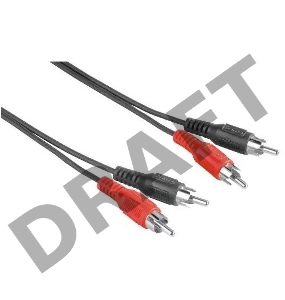 Кабель аудио Hama H-205086 2хRCA (f)/2хRCA (f) 2.5м. черный (уп.:1шт) (00205086)