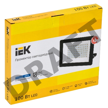 Прожектор Iek LPDO601-100-65-K02 СДО 06-100 светодиодный черный IP65 6500 K IEK