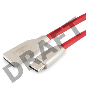 Кабель USB 2.0 Cablexpert CC-G-USBC01R-1M, AM/Type-C, серия Gold, длина 1м, красный, блистер