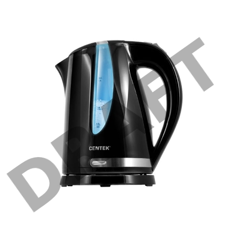 Чайник Centek CT-0040 Black 1.8л, 2200Вт, открывание кнопкой, внутренняя подсветка     