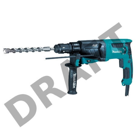 Перфоратор Makita HR2631FT SDS+[HR2631FT] {800Вт,3реж,2.7Дж,0-4600у\м,3.1кг,чем,подсветка,б\съемный патрон,АВТ}