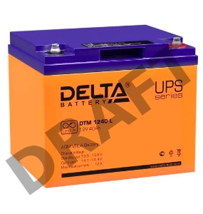 Батарея Delta DTM 1240 L (12V, 40Ah) с увеличенным сроком службы (10 лет)