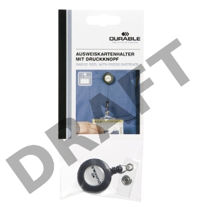 Рулетка для бейджа Durable 8226-58 80см серый европодвес