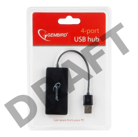 Концентратор USB 2.0 Gembird UHB-U2P4-03, 4 порта, блистер