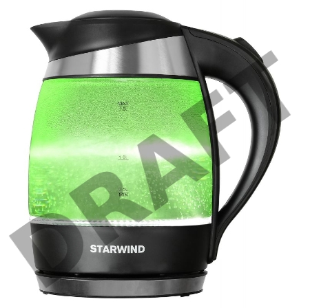 Чайник электрический STARWIND SKG2213, 2200Вт, зеленый и черный
