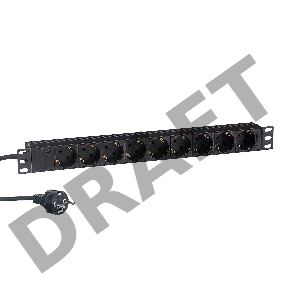 Блок розеток горизонтальный ExeGate ServerPro PDU-19H903 Al-9S-EU2, 19