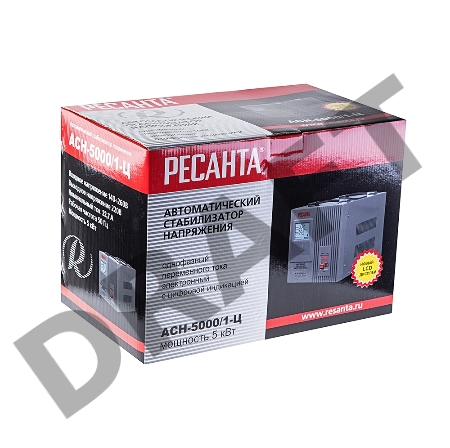 Стабилизатор напряжения АСН-5000/1-Ц 1ф 5кВт IP20 релейный Ресанта 63/6/6