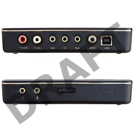 Внешняя звуковая карта ASUS USB 7.1 audio card Hi-Fi  (USB2.0, 4x3.5+2xRCA+1xS/PDIF, Black)