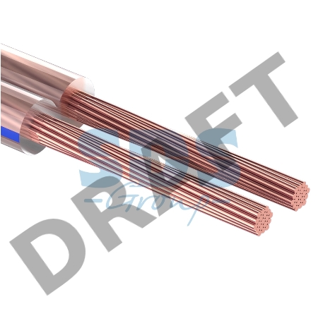 Кабель акустический REXANT 2х0,75 мм², прозрачный BLUELINE, мини-бухта 10 м