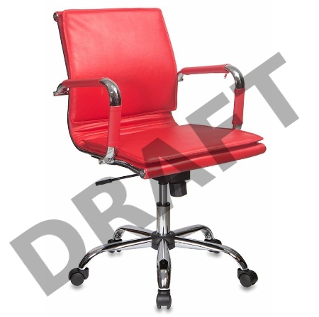 Кресло руководителя Бюрократ CH-993-Low/Red низкая спинка красный искусственная кожа крестовина хромированная