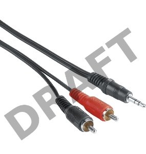 Кабель аудио Hama H-205106 Jack 3.5 (f)/2хRCA (f) 2м. черный (уп.:1шт) (00205106)