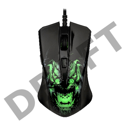 Мышь Qumo Rampage M49, проводная, оптическая, 6 кнопок, подсветка 7 цветов, дыш., 1000/1600/2400/3200  dpi