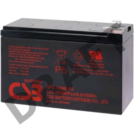 Батарея CSB 12460 (12V 9Ah)  клеммы F2