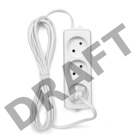 Сетевые фильтры Gembird Удлинитель Гарнизон EL-E3-W-3, 3 розетки  допустимый ток 6А, длина 3м.