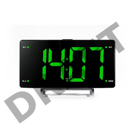 Радиобудильник Hyundai H-RCL246 черный LCD подсв:зеленая часы:цифровые FM