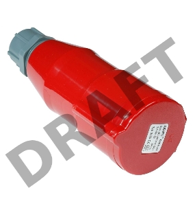 Вилка Lanmaster LAN-IEC-309-32A3P/F трехфазная мама 32A 380V разборная красная