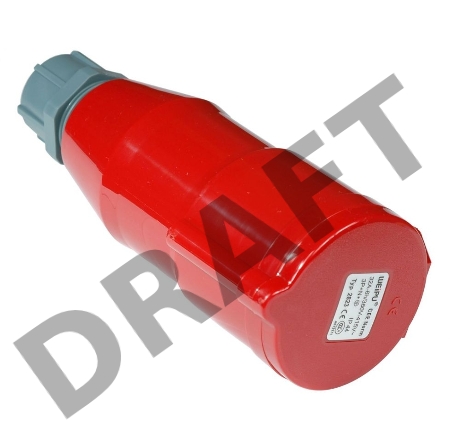 Вилка Lanmaster LAN-IEC-309-32A3P/F трехфазная мама 32A 380V разборная красная