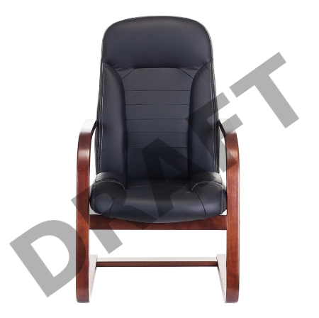 Кресло Бюрократ T-9923WALNUT-AV/BL низкая спинка черный кожа