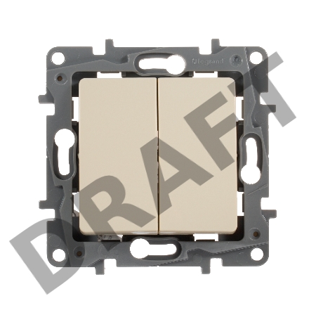 Механизм выключателя 2-кл. СП Etika 10АX безвинт. зажимы сл. кость Leg 672302