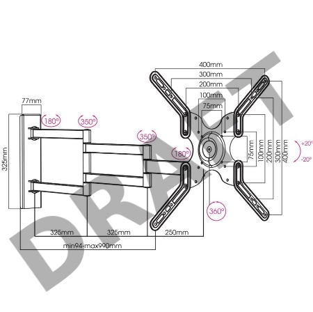 Кронштейн для телевизора Arm Media LCD-900 черный 22