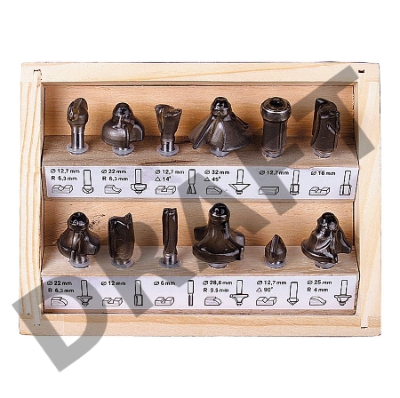 Набор STAYER (2992-H12) Фрезы по дереву, 12шт