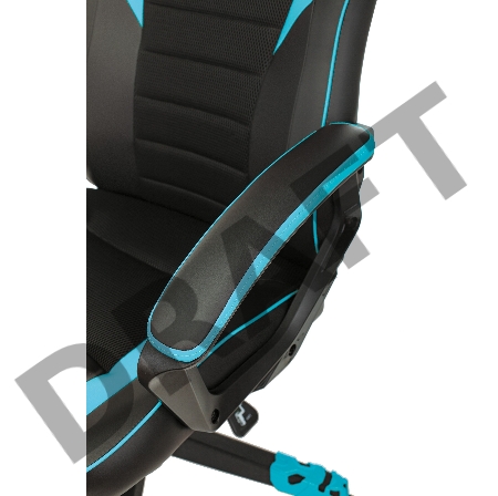 Кресло игровое Zombie GAME 16 черный/голубой текстиль/эко.кожа крестовина пластик
