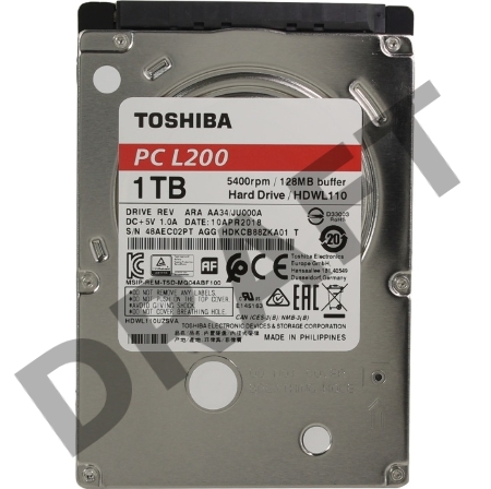 Жесткий диск TOSHIBA HDWL110UZSVA/HDKCB88ZKA01T L200 Slim (7mm) 1ТБ 2,5