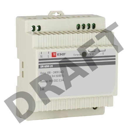 Блок питания 24В DR-60W-24 EKF dr-60w-24