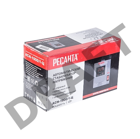 Стабилизатор напряжения Ресанта АСН-1 000/1-Ц 63/6/2 Стабилизатор {220В±8%, Габариты 237х140х170, Вес 4 кг}