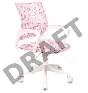 Кресло детское Бюрократ BUROKIDS 1 W розовый единороги крестовина пластик пластик белый