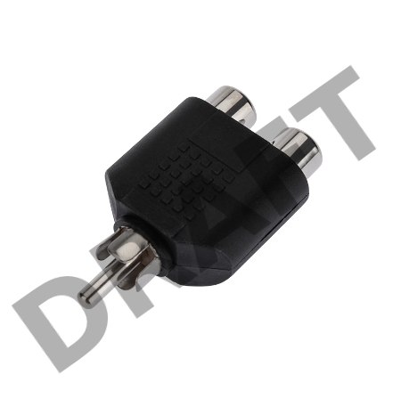 Переходник штекер RCA - 2 гнезда RCA  REXANT