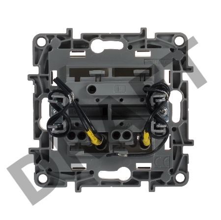 Выключатель 2-клавишный с подсветкой, на винтах, 10АХ, сл. кость