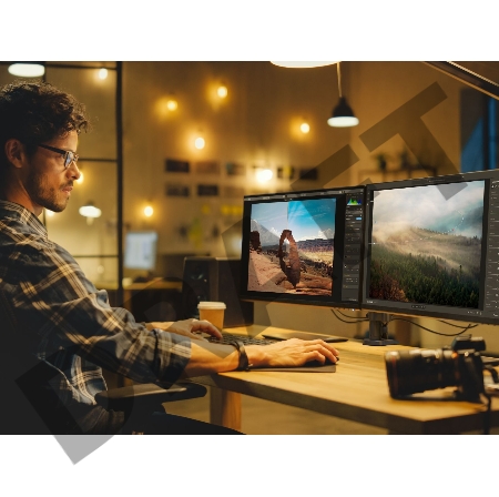 Кронштейн (держатель) ONKRON G140 для двух мониторов 13