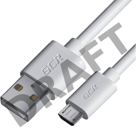 Кабель GCR 0.3m MicroUSB, белый, быстрая зарядка, 28/24 AWG, GCR-53361
